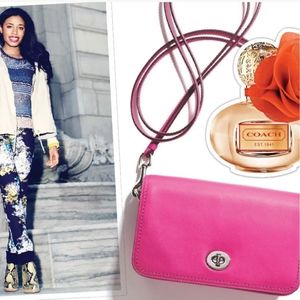 New NWOT Coach Legacy Leather Fuchsia Pink Penny Crossbody Purse 19914 RARE!